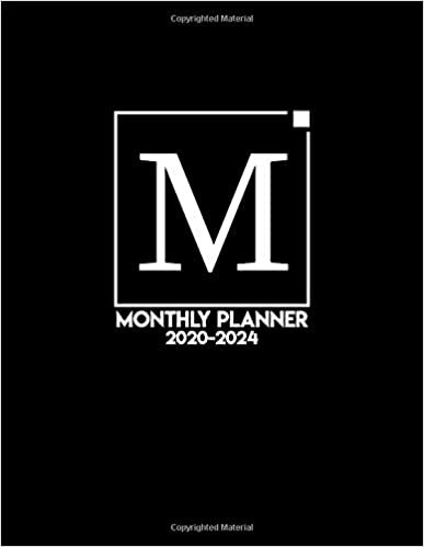 okumak M: Monthly Planner 2020-2024 Initial Monogram Letter M Five Year Organizer with 60 Months Spread View. Pretty Black &amp; White 5 Year Calendar, Agenda, Journal and Business Schedule Notebook.