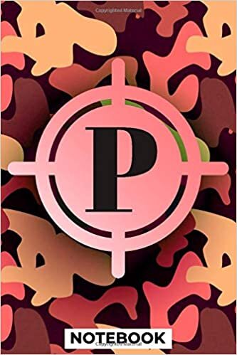 okumak P: Girly Pink Camouflage, Monogrammed Blank Lined Notebook