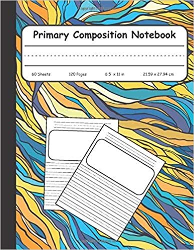 okumak Primary Composition Notebook: Half Page Ruled, Grade Level K-2 Dotted Midline With Picture Box
