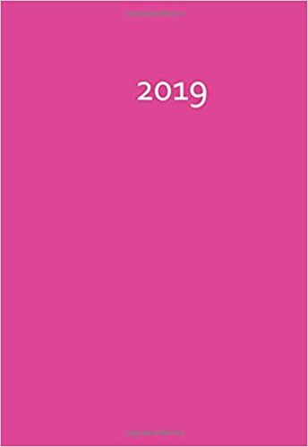 okumak Mini Kalender 2019 - pink - ca. DIN A6, 1 Woche pro Seite