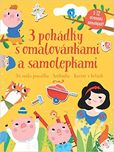 okumak 3 pohádky s omalovánkami a samolepkami: Tři malá prasátka - Sněhurka - Kocour v botách