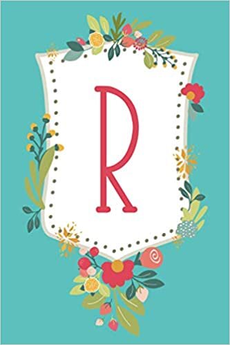 okumak R (6x9 Monogrammed Journal): Lined Personalized Writing Notebook, 120 Pages – Teal Blue and Peony Pink Flowers with Initial Letter Monogram, Perfect ... Other Holidays (Shield Monogram): Volume 18