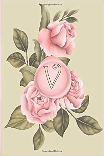 okumak V: Calla lily notebook flowers Personalized Initial Letter V Monogram Blank Lined Notebook,Journal for Women and Girls ,School Initial Letter V floral vintage pink peonies 6 x 9