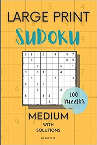 okumak Large Print Sudoku: 100 Puzzles: Medium With Solutions | 6&quot; x 9&quot; | Intermediate Level
