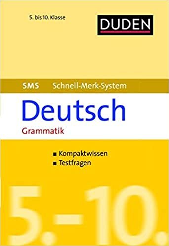 okumak SMS Deutsch - Grammatik 5.-10. Klasse (Duden SMS - Schnell-Merk-System)