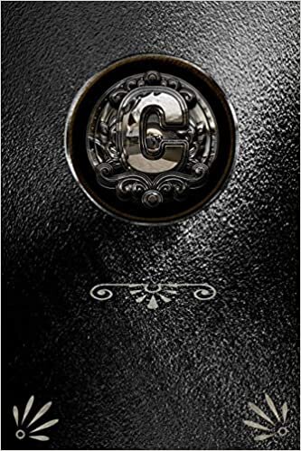 okumak C: Black Leather look Chrome initial 200page lined notebook journal planner