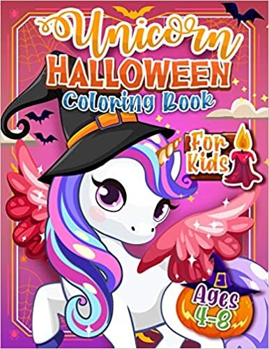 okumak Unicorn Halloween Coloring Book For Kids Ages 4-8: A Cute and Not So Spooky Halloween Coloring Activity Book For Children