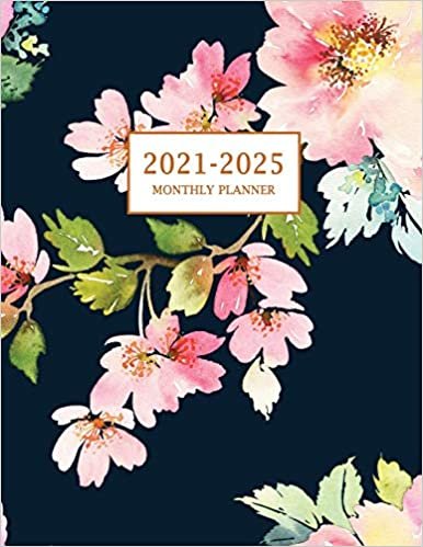 okumak 2021-2025 Monthly Planner: Large Five Year Planner with Floral Cover (Volume 3)