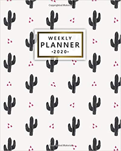 okumak 2020 Weekly Planner: Pretty One Year Weekly Planner, Organizer &amp; Diary - 2020 Daily Schedule Agenda with Inspirational Quotes, To-Do’s, U.S. Holidays, Vision Boards &amp; Notes - Saguaro Cactus Pattern