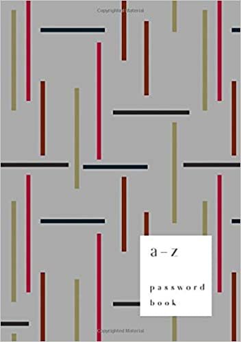 okumak A-Z Password Book: A5 Medium Password Notebook with A-Z Alphabet Index | Large Print | Modern Horizontal Vertical Stripe Design | Gray