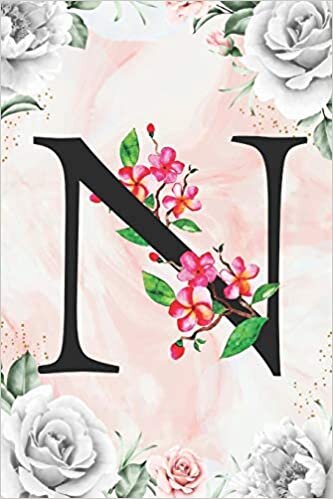 okumak N: Cute Initial Monogram Letter A Gratitude and Daily Reflection Journal For Mindfulness and Productivity A 120 Day Daily Gratitude Journal with Marble Pattern with White Flower Framed Print