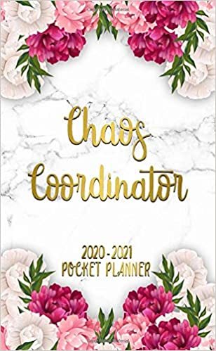okumak Chaos Coordinator 2020-2021 Pocket Planner: Two Year Pink Peony Flower Monthly Schedule Agenda | 2 Year Marble &amp; Gold Organizer &amp; Calendar with Inspirational Quotes, Phone Book, U.S. Holidays &amp; Notes