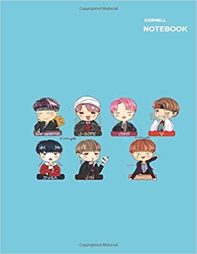 okumak Cornell paper notebook: 8.5&quot; x 11&quot; (Letter), 110 Pages, Bangtan Boys Name Chibi Style Cover.