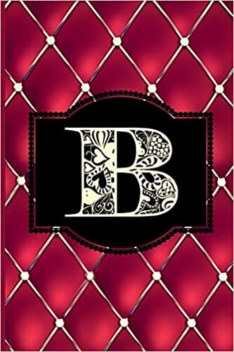 okumak B: Monogram Journal or Diary. Captivating Ruby Red and Gold Diamond Design with a Decorative Uppercase Initial with Texture &amp; Charm on a Vintage Black ... 110 Blank Lined Pages with Space for Date)