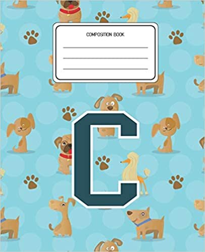 okumak Composition Book C: Dogs Animal Pattern Composition Book Letter C Personalized Lined Wide Rule Notebook for Boys Kids Back to School Preschool Kindergarten and Elementary Grades K-2