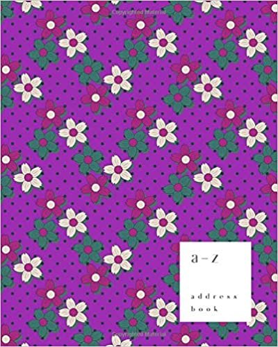 okumak A-Z Address Book: 8x10 Large Notebook for Contact and Birthday | Journal with Alphabet Index | Little Blossom Floral Design | Purple