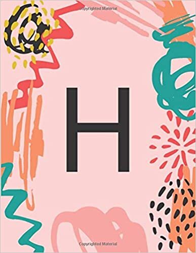 okumak H: Abstract Art Personalized Initial H Monogram Composition Notebook for Daily Notes - 110 Lined Pages (55 Sheets) - 8.5&quot;x11&quot; Large