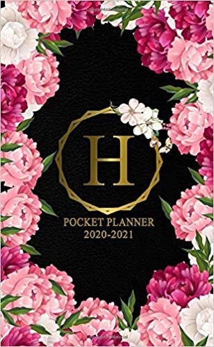 okumak 2020-2021 Pocket Planner: Initial Monogram Letter H Two-Year Monthly Spread Pocket Organizer &amp; Agenda - Phone Book, Password Log &amp; Notes - 2 Year (24 ... Calendar - Pretty Girly Pink Floral Print
