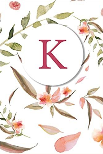 okumak K: Soft Floral Monogram Sketchbook | 110 Sketchbook Pages (6 x 9) | Floral Watercolor Monogram Sketch Notebook | Personalized Initial Letter Journal | Monogramed Sketchbook