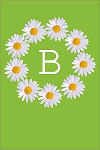 okumak B: Monogram Initial Notebook Journal with Beautiful Wild Flower Green Cover