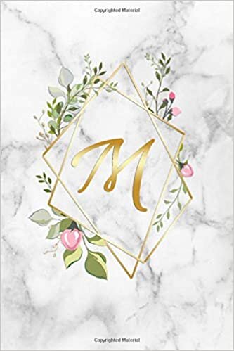 okumak M: Initial Monogram Letter M Blank Dot Grid Bullet Notebook for Notes &amp; Writing - Personalized Journal &amp; Diary for Women and Girls with Dot Gridded Pages - Pretty Floral Marble &amp; Gold Print4.