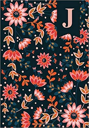 okumak J: Personalized Floral Initial J Monogram Composition Notebook Journal for Girls and Women - 110 Lined Pages (55 Sheets) - 6.69&quot;x9.61&quot;