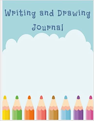 okumak Color Pencils Writing and Drawing Journal: Grade K- 2 : Primary Composition Half Page Lined Paper with Drawing Space (8.5&quot; x 11&quot;) , Learn to Write and Draw Journal (Journal for Kids)