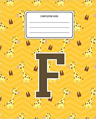 okumak Composition Book F: Giraffe Animal Pattern Composition Book Letter F Personalized Lined Wide Rule Notebook for Boys Kids Back to School Preschool Kindergarten and Elementary Grades K-2