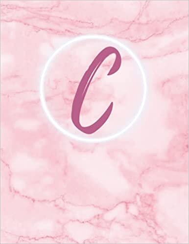 okumak C: Monogram single initial C Notebook: Pink, for girls and women, school, work, notes 8.5X11 with 120 lined pages, college rule