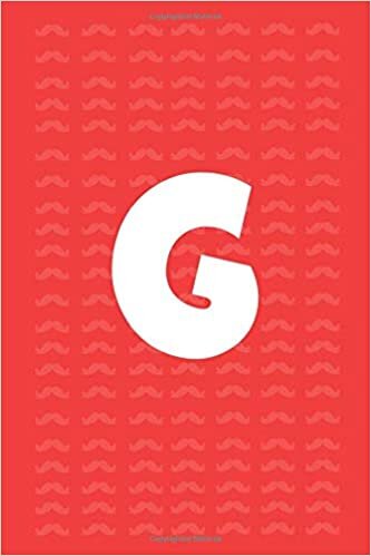 okumak G: Letter G Initial Monogram Notebook - Designed with motifs mustache red Note Book, Writing Pad, Journal or Diary with ... Kids, Boy &amp; Men - 100 Pages - Size 6x9: Paperbook