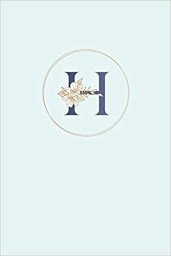 okumak H: 110 Sketchbook Pages (6x9) | Monogram Sketch Journal and Notebook with a Light Blue Background and Simple Vintage Elegant Design | Personalized Initial Letter | Monogramed Sketchbook
