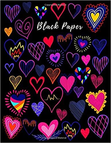 okumak BLACK PAPER - Dot Grid Notebook for Gel Pens: Beautiful &amp; Fun Neon Glow Hearts Dotted Grid Bujo Journal Notebook Large l Black Page Graph Paper 8.5 ... Sketchbook Gift for Kids, Women, &amp; Girls
