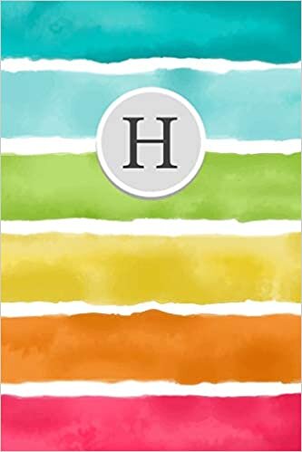 okumak H: 110 College-Ruled Pages (6 x 9) | Bright Rainbow Watercolor Monogram Journal and Notebook | Personalized Initial Letter Journal | Monogramed Composition Notebook