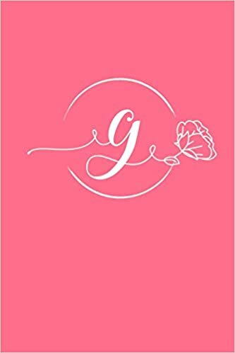 okumak G: 110 Sketch Pages (6 x 9) | Bright Pink Monogram Sketch Notebook with a Simple Vintage Floral Rose Design | Personalized Initial Letter Journal for Women and Girls | Pretty Monogramed Sketchbook