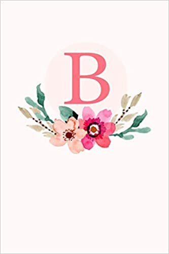 okumak B: 110 Sketchbook Pages | Monogram Sketch Notebook with a Classic Light Pink Background of Vintage Floral Roses in a Watercolor Design | Personalized Initial Letter Journal | Monogramed Sketchbook