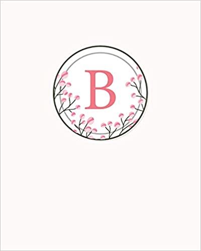 okumak B: 110 Dot-Grid Pages | Monogram Journal and Notebook with a Classic Light Pink Background of Vintage Floral Watercolor Design | Personalized Initial Letter Journal | Monogramed Composition Notebook