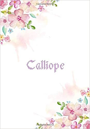 okumak Calliope: 7x10 inches 110 Lined Pages 55 Sheet Floral Blossom Design for Woman, girl, school, college with Lettering Name,Calliope