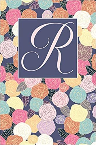 okumak R: Letter R Journal, Ditzy Flowers, Personalized Notebook Monogram Initial, 6 x 9