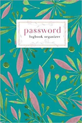 okumak Password Logbook Organizer: 4x6 Small Login Notebook with A-Z Alphabet Index | Two-Tone Botanical Design | Teal