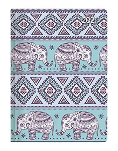 okumak Mini-Buchkalender Style Elephants 2021 - Taschen-Kalender A6 - Elefant - Day By Day - 352 Seiten - Notiz-Buch - Alpha Edition