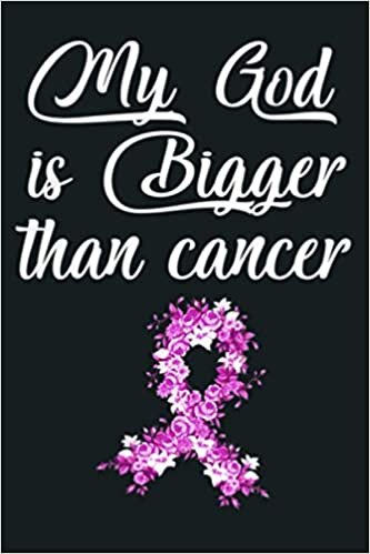 okumak Womens Breast Cancer Awareness My God Is Bigger Than Cancer V Neck: Notebook Planner - 6x9 inch Daily Planner Journal, To Do List Notebook, Daily Organizer, 114 Pages