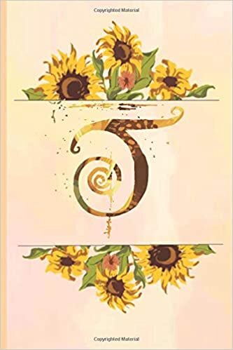 okumak T: beige pink Notebook Initial Letter T yellow sunflower journal Monogram T Lined Notebook Journal beige pink flowers Personalized for Women and Girls Christmas gift , birthday gift idea, mother´s day