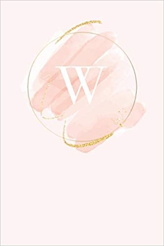 okumak W: 110 Sketchbook Pages (6 x 9) | Light Pink Monogram Sketch and Doodle Notebook with a Simple Modern Watercolor Emblem | Personalized Initial Letter | Monogramed Sketchbook
