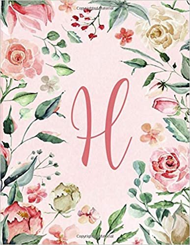 okumak Notebook 8.5”x11” – Letter H – Pink Green Floral Design: College-ruled, lined format exercise book, Personalized with Initials. (Letter/Initial H - ... Notebook 8.5”x11”, Alphabet series, Band 8)