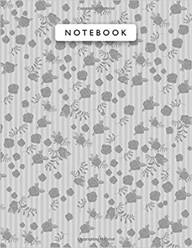 okumak Notebook Gainsboro Color Mini Vintage Rose Flowers Small Lines Patterns Cover Lined Journal: College, Work List, 110 Pages, Monthly, 21.59 x 27.94 cm, Planning, A4, 8.5 x 11 inch, Wedding, Journal