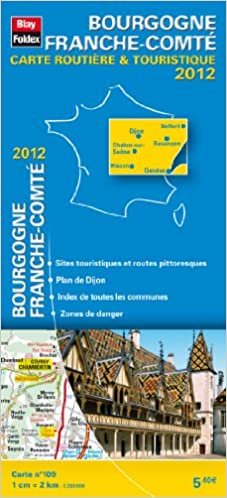 okumak Bourgogne - Franche-Comté, Carte Régionale Routière Touristique N°109. Plan du centre-ville Dijon - Echelle : 1/200 000, avec index - Edition 2012