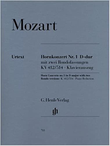 okumak Concerto for Horn and Orchestra no.1 D major K.412/514 - (with parts in D and F) - horn and orchestra - piano reduction with solo part - (HN 701)