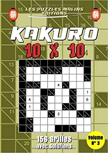 okumak Kakuro 10x10 156 Grilles avec solutions Volume n°3: Jeu de Kakuro pour adultes, Jeu de logique, Enigmes et casse-tête, Grand format
