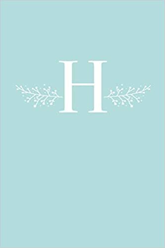 okumak H: 110 College-Ruled Pages (6 x 9) | Light Blue Monogram Journal and Notebook with a Simple Floral Emblem | Personalized Initial Letter Journal | Monogramed Composition Notebook