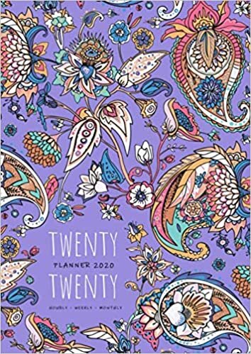 okumak Twenty Twenty, Planner 2020 Hourly Weekly Monthly: A4 Large Journal Organizer with Hourly Time Slots | Jan to Dec 2020 | Turkish Traditional Paisley Design Blue-Violet